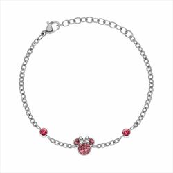 Pulsera Disney Acero ST0019B Minnie Piedras Rojas