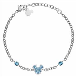 Pulsera Disney Acero ST0022B Mickey Piedras Azules