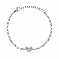 Pulsera Disney Acero ST0024B Mickey Piedras Blancas
