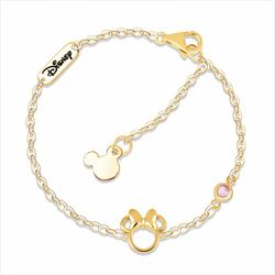 Pulsera Disney Oro 18kts 18K0007B Minnie Zafiro Rosa