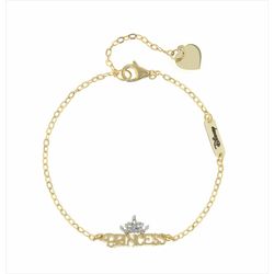 Pulsera Disney Oro Bicolor Plata 18kts 18K0006B Princess Diamantes