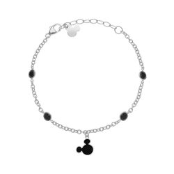 Pulsera Disney Plata AG0043B Mickey Negro