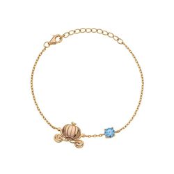 Pulsera Disney Plata Dorada AG0059B Carroza Piedra Azul