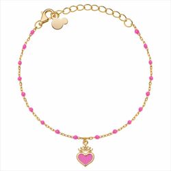 Pulsera Disney Plata Dorada AG0075B Corazón Princesa