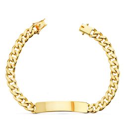Pulsera Esclava Barbada Maciza Oro 18kts 21 cm 26001152