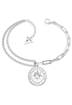 Guess UBB70000-S PODWÓJNY ŁAŃCUCH 17MM COIN RH Stalowa bransoleta