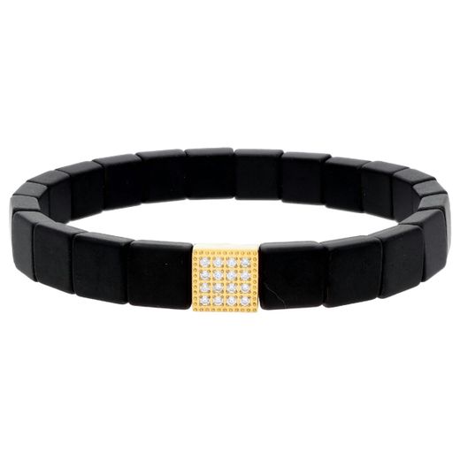 Pulsera Hematites - Acero Dorado Liska Hombre MS007-D Circonitas