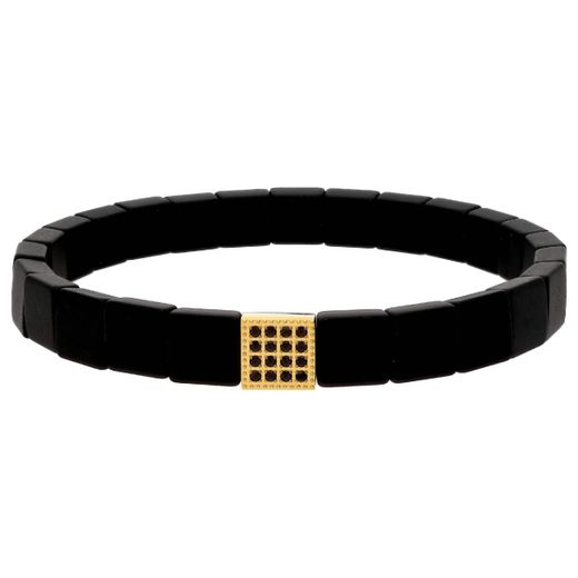 Pulsera Hematites - Acero dorado Liska Hombre MS011-D Circonitas Negras