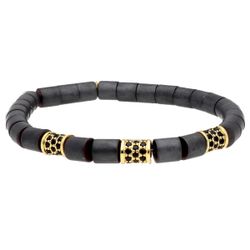 Pulsera Hematites - Acero Dorado Liska Hombre MS029-D Circonitas Negras
