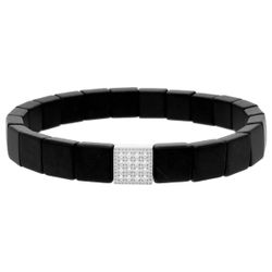 Pulsera Hematites - Acero Liska Hombre MS007 Circonitas