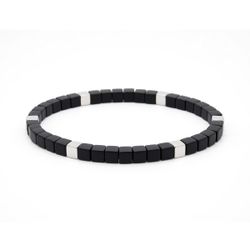 Pulsera Hematites - Acero Liska Hombre MS016 Liso