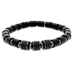 Pulsera Hematites - Acero Liska Hombre MS019 Circonitas