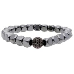 Pulsera Hematites - Acero Liska Hombre MS026 Circonitas