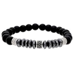 Pulsera Hematites - Acero Liska Hombre MS027 Circonitas