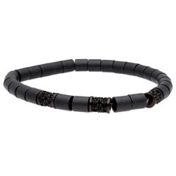 Pulsera Hematites - Acero Liska Hombre MS029-N Circonitas Negras