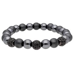 Pulsera Hematites - Acero Liska Hombre MS030 Circonitas Negras