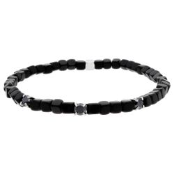 Pulsera Hematites - Acero Negro Liska Hombre MS014-N Circonitas Negras