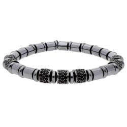 Pulsera Hematites Gris - Acero Liska Hombre MS020 Circonitas