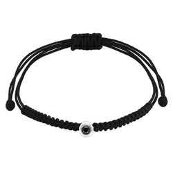 Pulseira de fio de ouro branco 18k 6mm 1309223 diamante negro 0,20cts