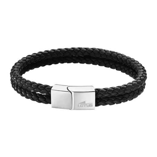 Pulseira masculina estilo Lotus LS2011-2/1 couro preto