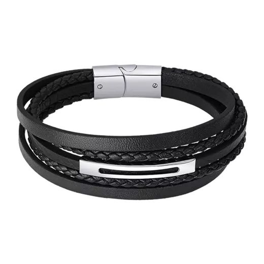 Lotus Style Men's Bracelet LS2145-2/3 Black Leather