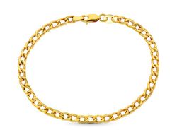 Pulseira oca com elos do meio-fio ouro 18k 18,5 cm 18000048