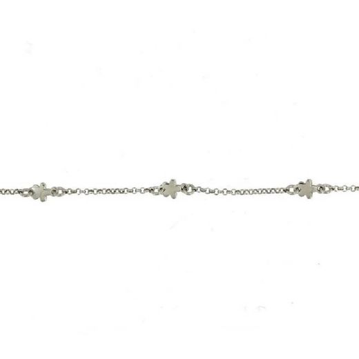 Pulseira Infantil Prata Prata Básica 15,5cm PURR8458 Flores