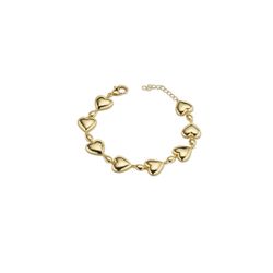 Pulsera Latón Dorado Sovrani Mujer J10505 Corazones En Brillo 18+3cm