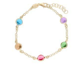 Pulsera Liska Plata Dorada LSW2257BR-D Cristales Multicolor