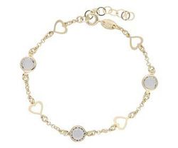 Pulsera Liska Plata Dorada LSW4217BR-D Cristales Corazones