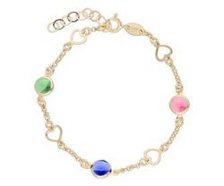 Pulsera Liska Plata Dorada LSW4217BR-DM Cristales Multicolor Corazones