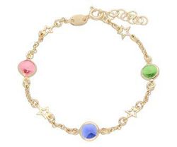 Pulsera Liska Plata Dorada LSW4218BR-D Cristales Multicolor Estrellas