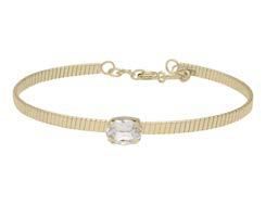 Pulsera Liska Plata Dorada LSW4381BR-D Cristal Rectangular Blanco