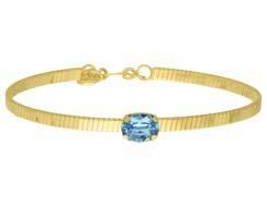 Pulsera Liska Plata Dorada LSW4381BR-DA Cristal Rectangular Turquesa