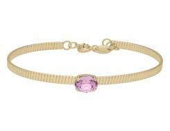 Pulsera Liska Plata Dorada LSW4381BR-DL Cristal Rectangular Lila