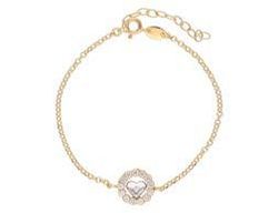 Pulsera Liska Plata Dorada LSW4397BR-D Corazón Cristales Blancos