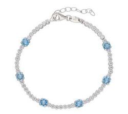 Pulsera Liska Plata Dorada LSW4400BR-A Cristales Azul Claro