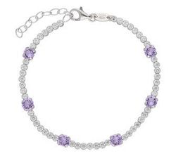 Pulsera Liska Plata Dorada LSW4400BR-L Cristales Lila