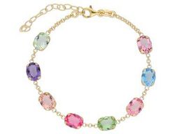 Pulsera Liska Plata Dorada LSW4437BR-D Cristales Multicolor