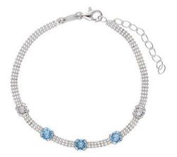 Pulsera Liska Plata LSW4401BR-A Cristales Turquesas