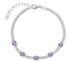 Pulsera Liska Plata LSW4401BR-L Cristales Lilas