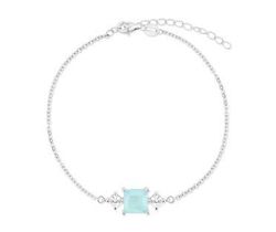 Pulsera Liska Plata MED390BR-A Circonita Cuadrada Azul Bicolor Blanca