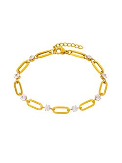 Pulsera Marea Acero Dorado C03103/AD Eslabones Circonitas