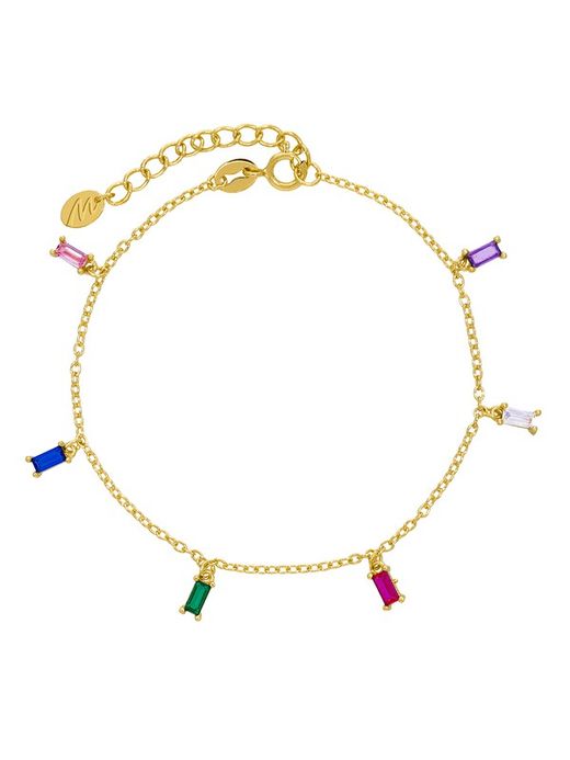 Marea Woman Silver Bracelet Multicolor Stones Gold 18kts D02003 / AF Gold