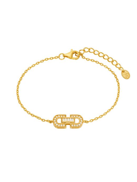 Pulsera Marea Plata Dorada D04103/AB Eslabón Circonitas