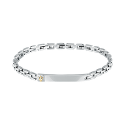 Pulsera Maserati Hombre 18+3,5cm JM324AVD55 Acero Plateado Tridente Oro Rosa