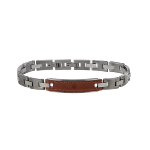 Polsera Maserati JM218AMD01 J BR.SS & BROWN LEATHER 215MM Acer