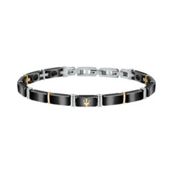 Pulsera Maserati JM221ATZ03 BR.SS+YG WITH BLK CERAMIC 22CM Bicolor