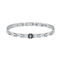 Pulsera Maserati JM420ATK04 BR.SS+BLK. W/MASERATI LOGO 22CM Acero