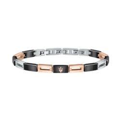 Maserati JM421ATZ09 BR armbånd. SORT KERAMISK + RG PVD 22CM Flerfarvet